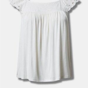Torrid NWT White Lace Sleeve Blouse